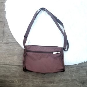 Lesportsac Brown Crossbody Zip Canvas purse bag
